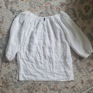 Vintage Lauren Ralph Lauren White Floral Embroidered Top